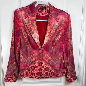 Bold Red and Pink Paisley Blazer